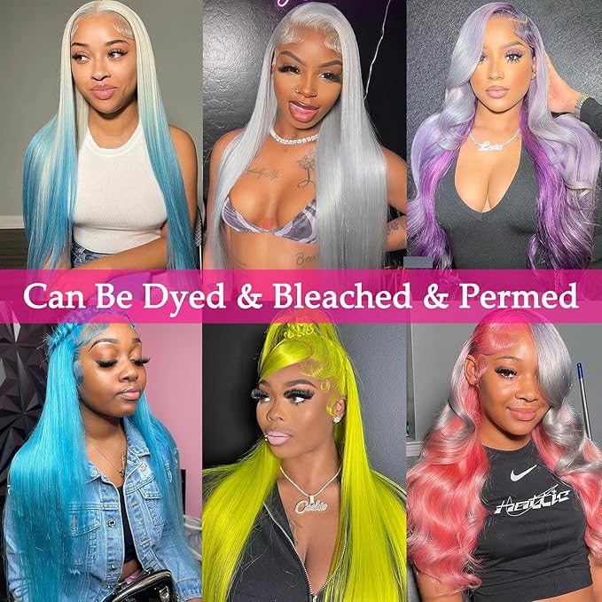 613 13x6 Lace Front Wig Human Hair (Straight Blonde) HD Transparent Lace, Pre Plucked with Baby Hair 200 Density